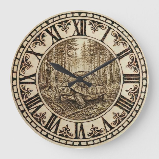 Grande Horloge Ronde Turtle Wall Clock - Steady & Serene (Recto)