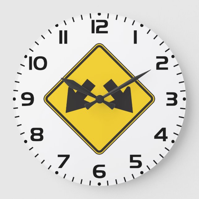 Grande Horloge Ronde Two Downward Arrows Warning Road Sign (Recto)