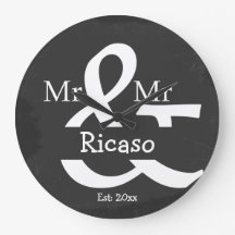 Two Groom M. et M. Personalized Faux Chalkboard