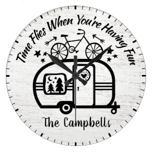 Grande Horloge Ronde Typographie nommée faite sur commande de Rving de