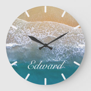 Grande Horloge Ronde Un avec la plage