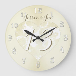 Grande Horloge Ronde Un coeur à la dentelle, 13e anniversaire de Mariag