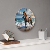 Un Étonnant Cheval Brown Sur La Plage,