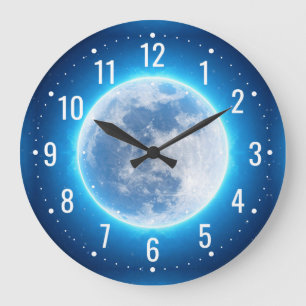 Grande Horloge Ronde Une Grande Lune dans l'espace - Magie