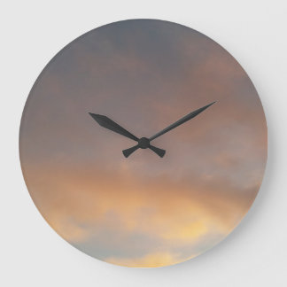 Grande Horloge Ronde Une promenade dans les nuages 2 nuages roses dans 