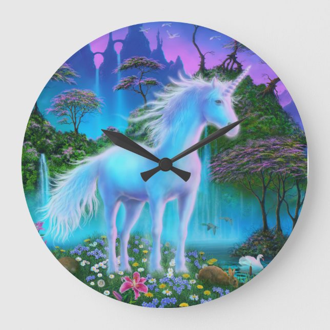 Grande Horloge Ronde Unicorn Bridge Wall Clock (Recto)
