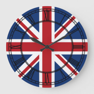 Grande Horloge Ronde UNION JACK britannique