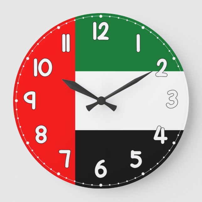 Grande Horloge Ronde United Arab Emirates UAE Flag Wall Clock (Recto)