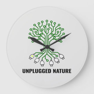 Grande Horloge Ronde Unplugged Nature Circuit Tree USB