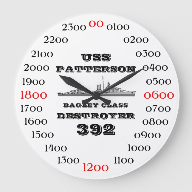 Grande Horloge Ronde USS Patterson (DD-392) (Recto)