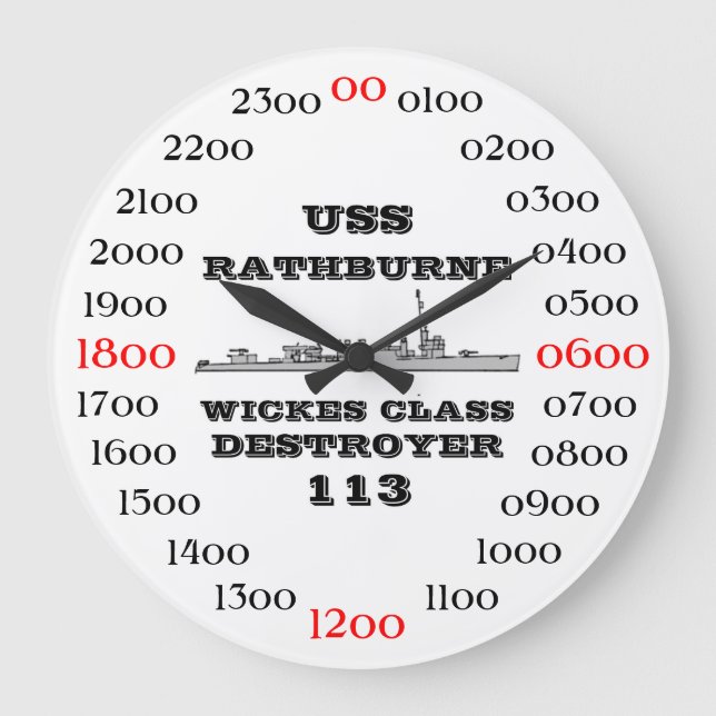 Grande Horloge Ronde USS Rathburne (DD-113) (Recto)