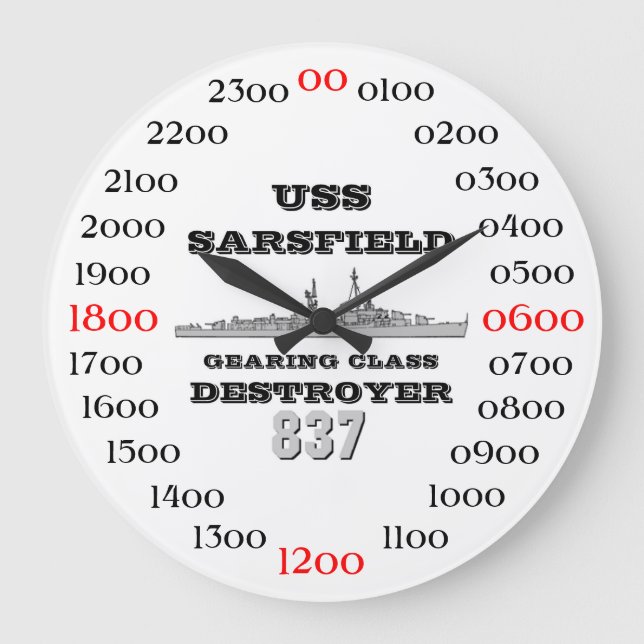 Grande Horloge Ronde USS Sarsfield (DD-837) (Recto)