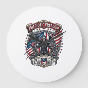 Grande Horloge Ronde Vampire Patriotique Liberté Seigneur Horreur Monst