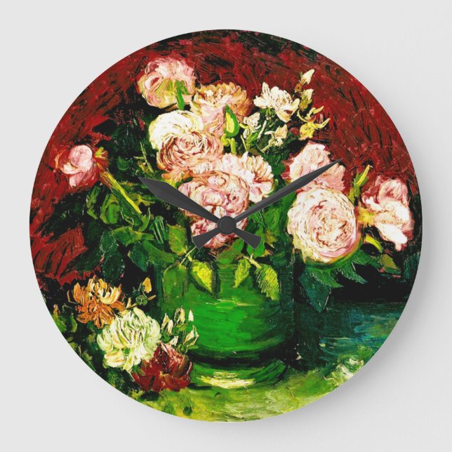 Grande Horloge Ronde Van Gogh Peonies et Roses (Recto)