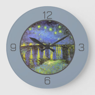 Grande Horloge Ronde van Gogh Starry Night Over the Rhone Party Objets