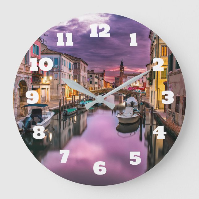 Grande Horloge Ronde Venise, Italie Canal Pittoresque & Architecture Vé (Recto)