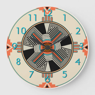 Grande Horloge Ronde Vents de tourbillonnement de Zia
