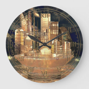 Grande Horloge Ronde Véracité Imaginaire ville futuriste