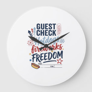 Grande Horloge Ronde Vérification des invités patriotiques Saucisses Fê