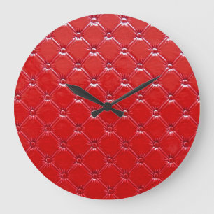 Grande Horloge Ronde Véritable Upholsterie En Cuir : Décor Versatile