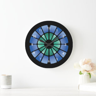 Grande Horloge Ronde Verre Cathédrale (Radial - Minuit)