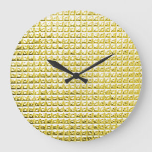 Grande Horloge Ronde Verre noir doré : surface luxueuse.
