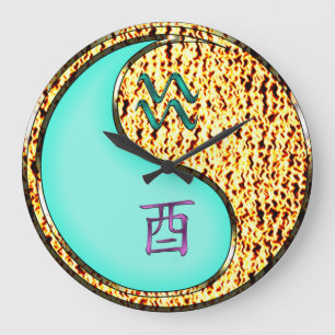 Grande Horloge Ronde Verseau & Coq de Feu