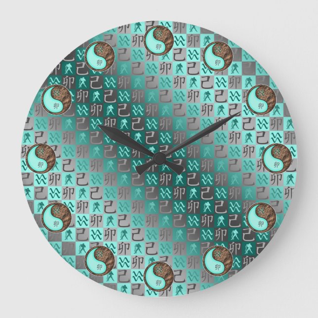 Grande Horloge Ronde Verseau & Lapin de Terre (Recto)