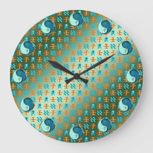 Grande Horloge Ronde Verseau & Rat d'eau
