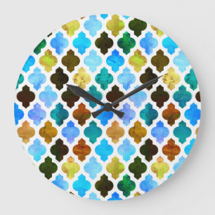 Grande Horloge Ronde Vert marocain de Marrakech
