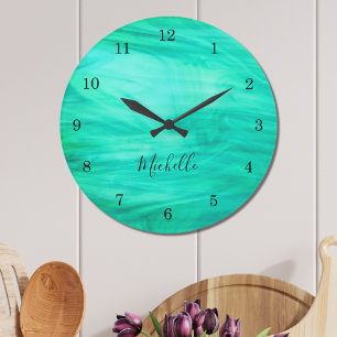 Grande Horloge Ronde Vert moderne