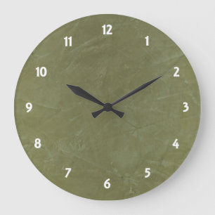 Grande Horloge Ronde Vert Uni