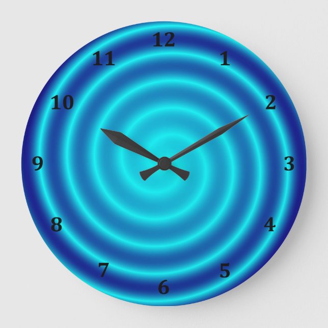 Grande Horloge Ronde Vertige bleu se développant en spirales (Recto)