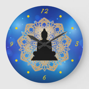 Grande Horloge Ronde Vesak Day Bouddha et Mandala Vaisakha Purnima