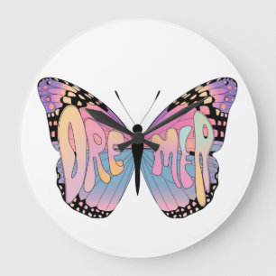 Grande Horloge Ronde Vibes de papillon Dreamer