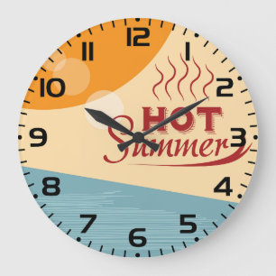 Grande Horloge Ronde Vibes Rétro Vintage Été Chaud