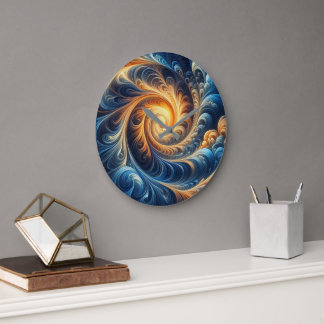 Grande Horloge Ronde Vibrant Spiral clock | Cosmic Flow Wall Art clock