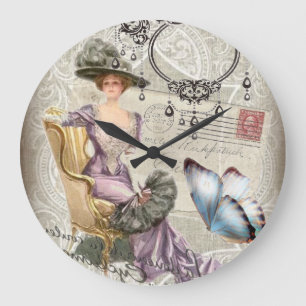 Grande Horloge Ronde victorian minable de cru de lustre d'élégance