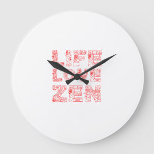 Grande Horloge Ronde Vie, Amour, Zen