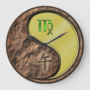 Grande Horloge Ronde Vierge & Cheval de Métal