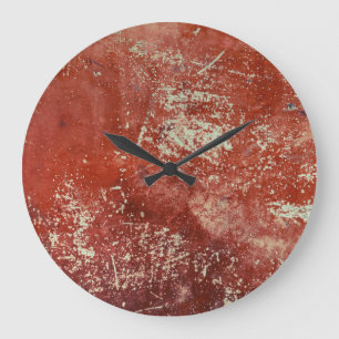 Grande Horloge Ronde Vieux Cuivre : Vive Texture Métal.