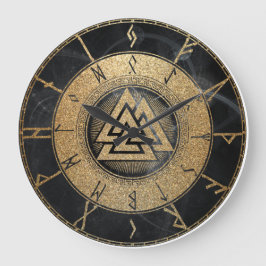 Grande Horloge Ronde Viking Runes