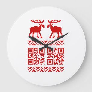Grande Horloge Ronde Vilain Sweater QR Code Bonne année!
