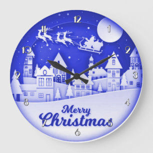 Grande Horloge Ronde Village de Merry Christmas