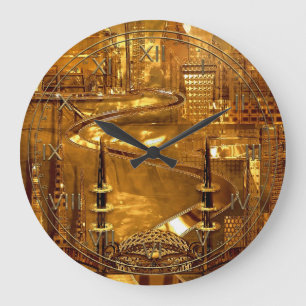 Grande Horloge Ronde Ville futuriste de l'armistice