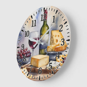 Grande Horloge Ronde Vin & Fromage