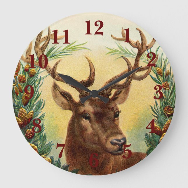 Grande Horloge Ronde Vintage Deer (Recto)