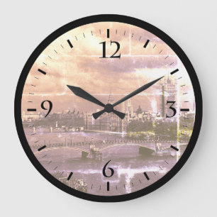 Grande Horloge Ronde Vintage England London The River Thames Large Cloc