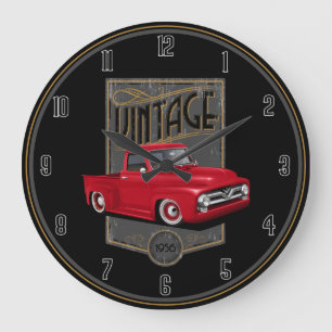 Grande Horloge Ronde Vintage Red 1956