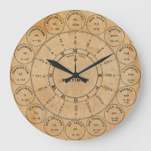 Grande Horloge Ronde Vintage Steampunk City Postmarks World Wall Horlog